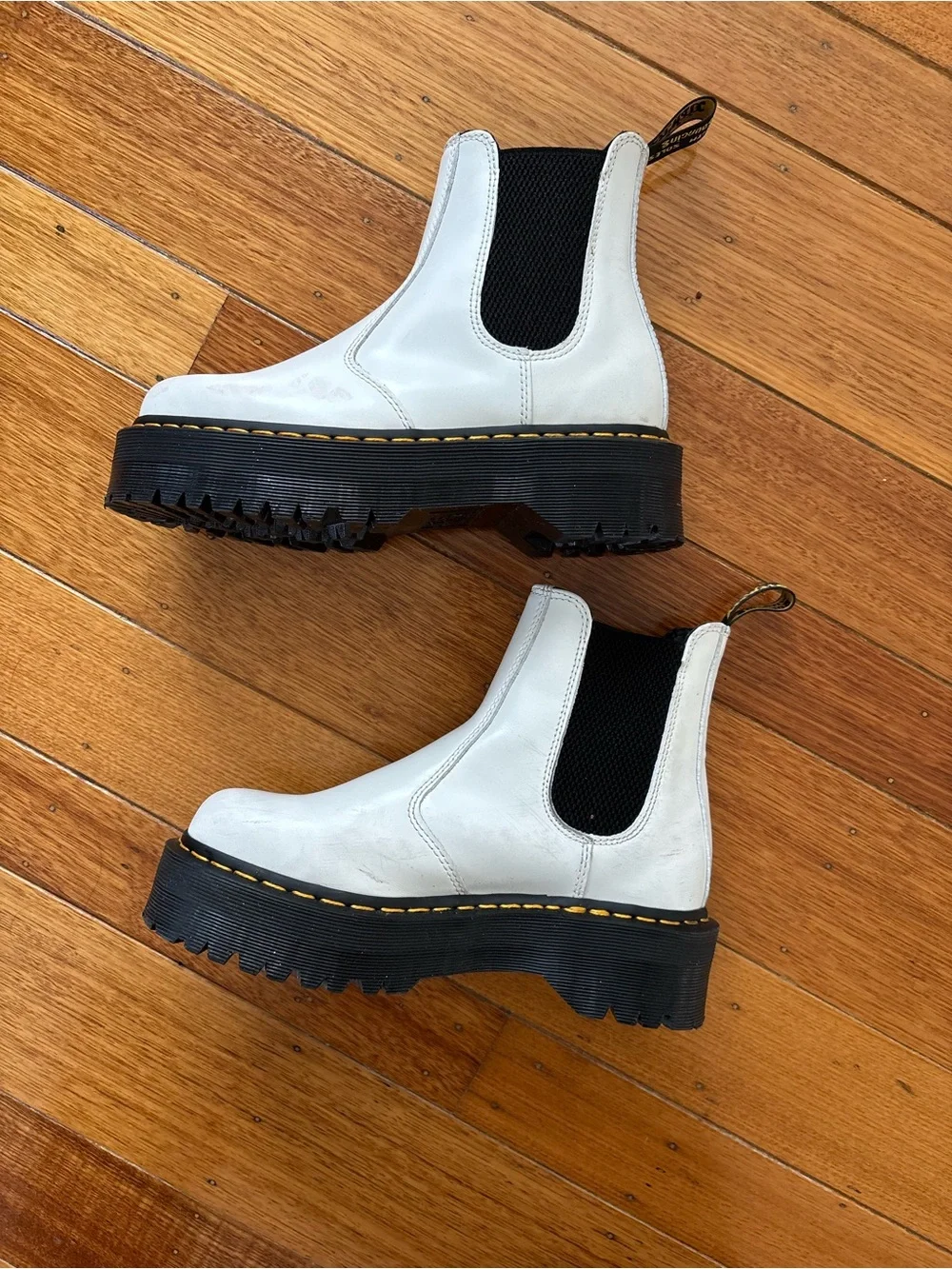 White platform Doc Martens Quad Chelsea